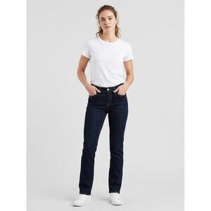 Levis 314 Shaping Straight Jeans Dark Wash Indigo Blue Stretch Denim W26 L30